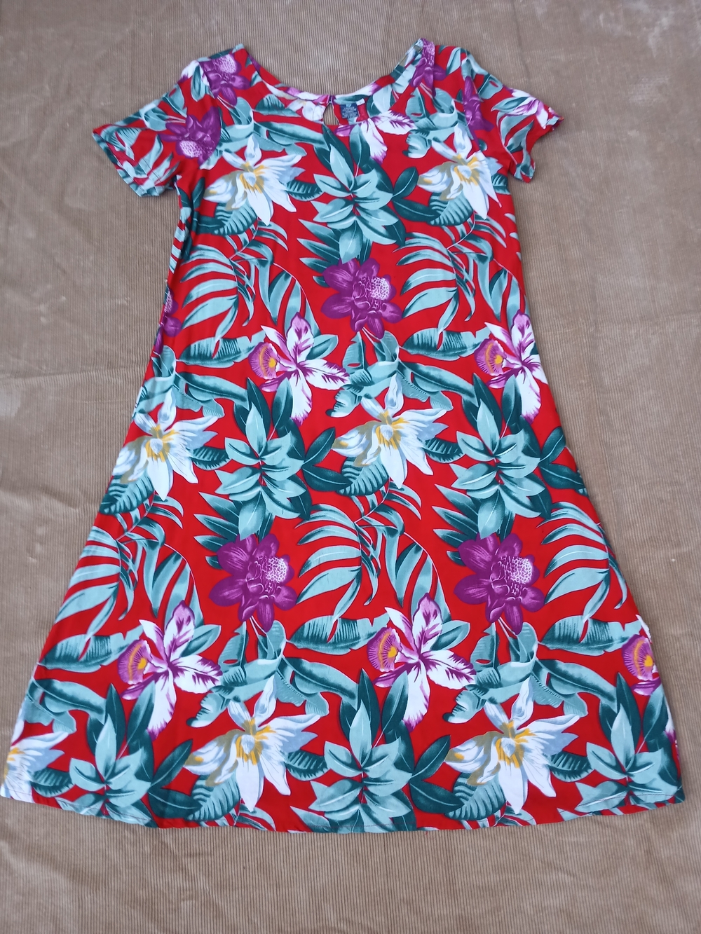 Women's Habisqui Collection Hawaii Red Floral Muumuu Dress - Size L
